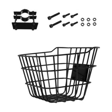 Imagem de Deevoka Cesto de bicicleta infantil Decoração frontal cesta de bastilhas frontal cesta portátil de bicicleta portátil para meninos Compras ao ar livre, Style B