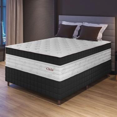 Imagem de Conjunto Colchão Duplo Molejo e Base Box Casal 78x138x188cm Chile Yescasa