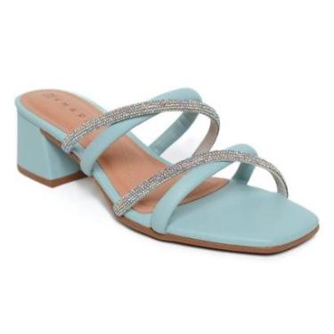 Imagem de Tamanco Ramarim Tiras Strass Salto Bloco-Feminino