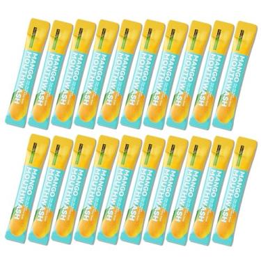 Imagem de Enxaguante bucal tamanho viagem, mini enxaguante bucal tamanho de viagem conjunto de lavagem bucal portátil a granel, pacotes individuais pequenos de lavagem bucal de viagem para hálito fresco (pacote