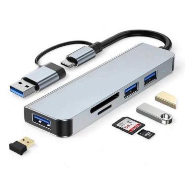 Imagem de HUB USB-C 5 em 1 USB 3.0, USB 2.0, SD, TF - CQT2302 - SEISA