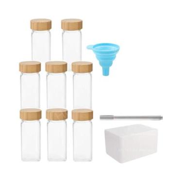 Imagem de Conjunto de Potes de Especiarias de Vidro com Tampa de Bambu - Para Sa