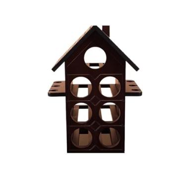 Imagem de Suporte para Vinhos Rack de vinho ornamento suporte de vidro de vinho de cabeça para baixo garrafa de vinho de madeira maciça criativo rack de vinho expositor Porta-Garrafas