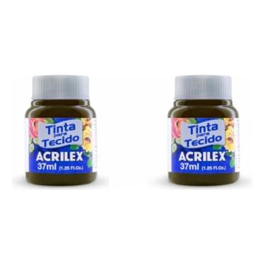 Imagem de Kit Com 2 Tintas para Tecido Fosca Acrilex 37ml Cor Sépia 551 Artesanato, Customização De Roupas E Decoração Têxti Essa Tinta É Ideal Para Quem Busca Qualidade E Durabilidade Em Pinturas Têxteis