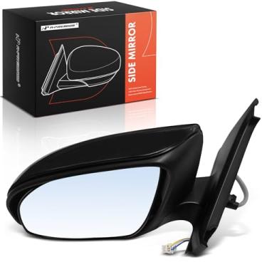 Imagem de A-Premium Espelho retrovisor traseiro externo preto dobrável manual não aquecido - compatível com Toyota Yaris 2012 2013 2014