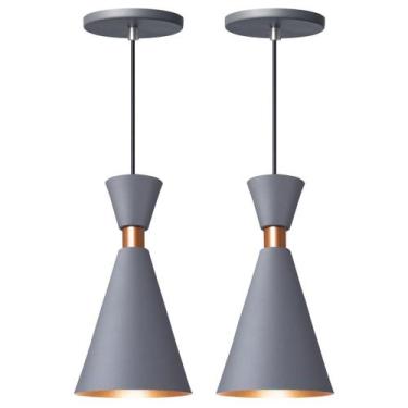 Imagem de Kit 2 Luminária Pendente Mini Pequim 24Cm Balcão Bancada - Iluminar Am