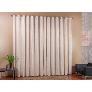Imagem de Cortina rústica capri listrado 2,80x1,70 bege - ENXOVAIS FEITOZA
