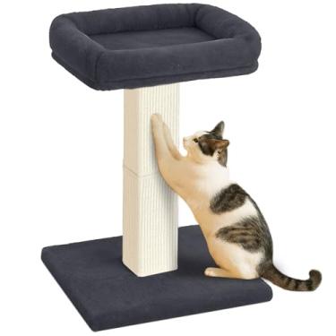 Imagem de AGYM Poste arranhador para gatos, arranhador para gatos de 81 cm com grande poleiro de pelúcia, sisal e poste para arranhar carpete, postes verticais com cama elevada para gatos internos, capa