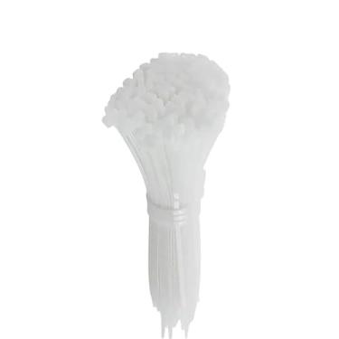 Imagem de 1000/100 peças de abraçadeiras de nylon ajustáveis com autotravamento, tiras de fixação, laços de fixação, abraçadeiras de plástico reutilizáveis para escritório doméstico, brancas 2,5x200 mm, 300 pe