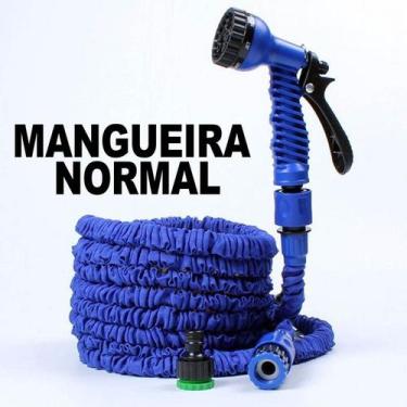Imagem de Mangueira Mágica Estica e Encolhe 30 Metros Azul 7 Jatos a - Online