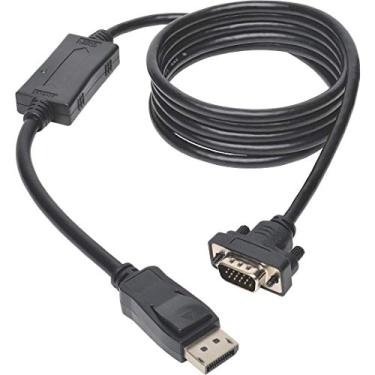 Imagem de Tripp Lite Adaptador de cabo ativo DisplayPort para VGA, DP 1.2 com trincos, DP para HD15 (M/M), DP2VGA, 1080p, 1,8 m (P581-006-VGA-V2), preto, 1,8 m DP 1.2