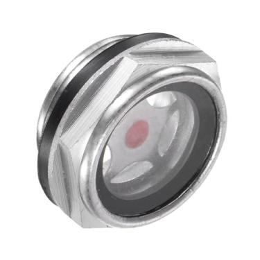 Imagem de CoCud Vidro de visão de óleo para compressor de ar, | M26 x 1,5 mm macho | Janela de vidro indicador de nível de líquido de óleo de cabeça hexagonal de alumínio - (Aplicações: para acessórios de caixa