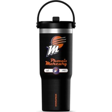 Imagem de Hydrapeak Copo Nomad Phoenix Mercury 947 ml oficialmente licenciado pela WNBA com alça e tampa de palha, garrafa de água de aço inoxidável à prova de vazamento