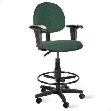 Imagem de Cadeira Caixa Alta Executiva Verde com Rodízio, Braço e Aro – Ergonômica e Confortável para Escritório Escritex