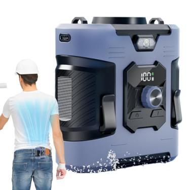 Imagem de Ventilador De Cintura - Ventilador Pessoal Ajustável Com 100 Velocidades | Ar-Condicionado Pessoal Silencioso, Lanterna De Viagem Para Acampamento, Mochilagem E Caminhada