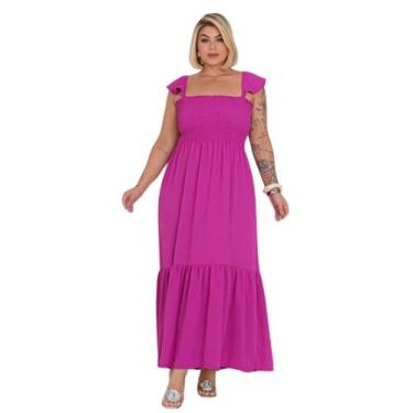 Imagem de Vestido Longo Elegante Com Lastex Plus Size Confortavel - Roldback, Fu