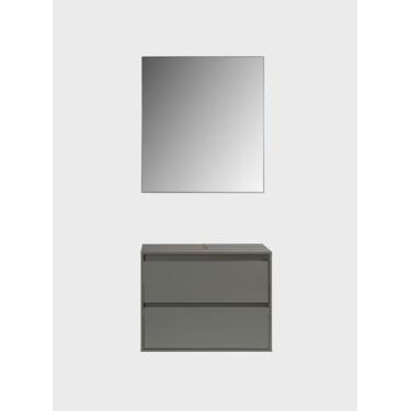 Imagem de Gabinete para Banheiro com Espelheira 80cm Mdf Dubai - On Móveis, Verd