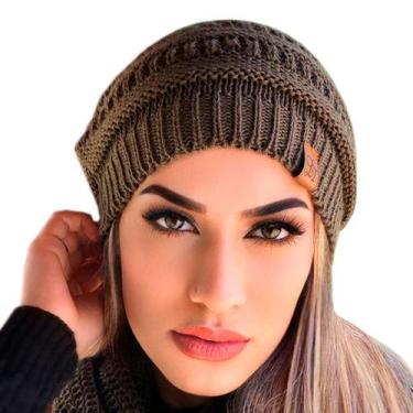 Imagem de Touca feminina masculina gorro lã grossa tricot frio inverno - Fonte, 