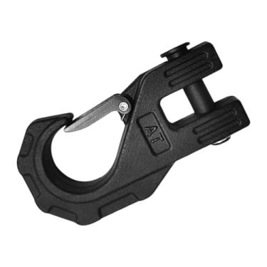 Imagem de Mqetly Gancho de guincho, gancho de reboque, acessório de reparo automotivo, fácil de instalar, ganchos de arrasto, conector, suporte de manilha de guincho, Preto