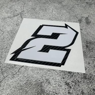 Imagem de Adesivos de fibra de carbono, fita numérica de corrida motorizada para capacete, bicicleta, ciclismo, caixa de tanque de óleo, estilo de carro (2, altura 10 cm)