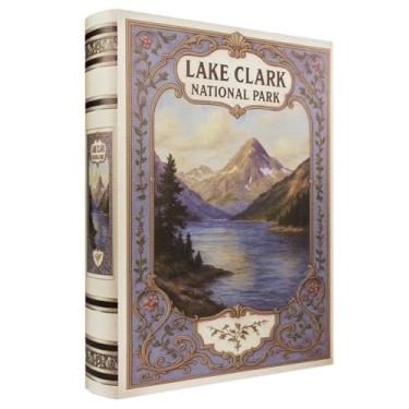 Imagem de XIAOAIKA Caixa decorativa de madeira – Caixas de livros falsas vintage com design de parque nacional, armazenamento secreto com fecho magnético, capa de couro, perfeita para estante de escritório em