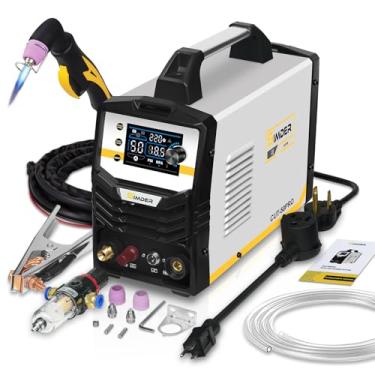 Imagem de Cortador de plasma SSIMDER, máquina de corte plasma de arco piloto sem toque de 50 Amp 110V/220V, tela LED grande e corte máximo de 2T/4T, corte máximo de 3/10.2 cm, cortador inversor IGBT para reparo