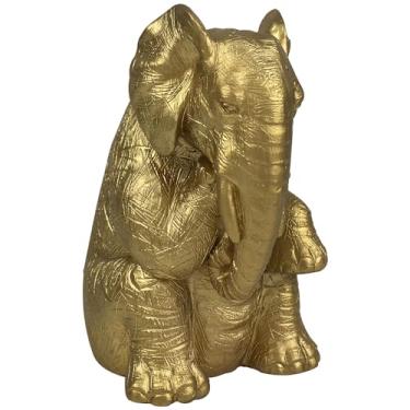 Imagem de Enfeite Elefante Em Poliresina L10Xp7,5Xa12,5cm Dourada - Full Fit