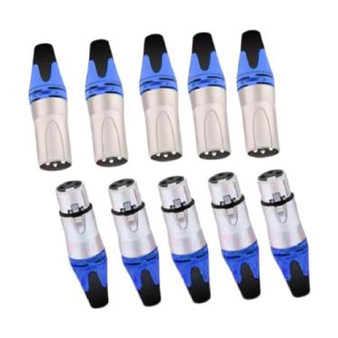 Imagem de simhoa Conjunto de 10 Conectores XLR Macho E Fêmea para Áudio, azul