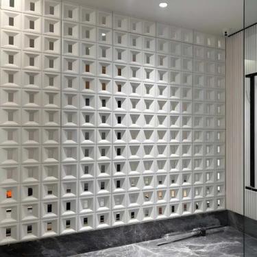 Imagem de Divisória Pedra Leve Cobogó Decorativo Branco  1,20m x 0,60m  2,5 cm e