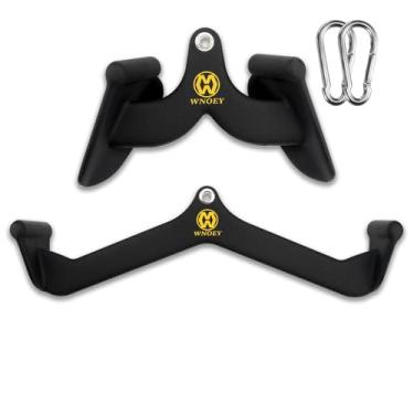 Imagem de WNOEY Acessório de pulldown LAT, treinamento de força da barra de tríceps nas costas, exercícios de pressão da barra de puxar para baixo, acessórios de máquina de cabos, acessórios de cabo traseiro