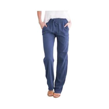 Imagem de Calça Feminina Soltinha de Algodão e Cânhamo - Perfeita para Primavera