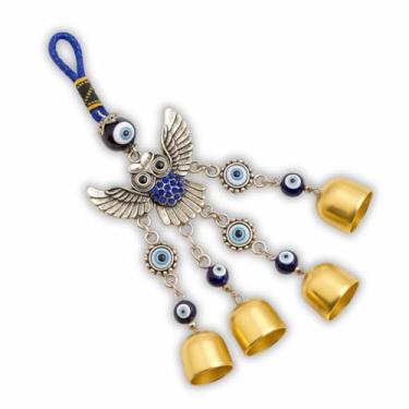 Imagem de Pingente de Coruja com Olho Grego – Amuleto Pendente para Proteção Espiritual e Decoração de Carro, Porta, Bolsas e Ambientes