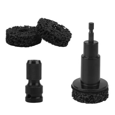 Imagem de Ferramenta Limpeza Cubo Roda, Kit Limpeza Pino Freio Compatível com Chave Impacto de 1/2" Inclui 2 Pastilhas e 1 Adaptador Ideal para Manutenção de Carros e Caminhões (Preto)