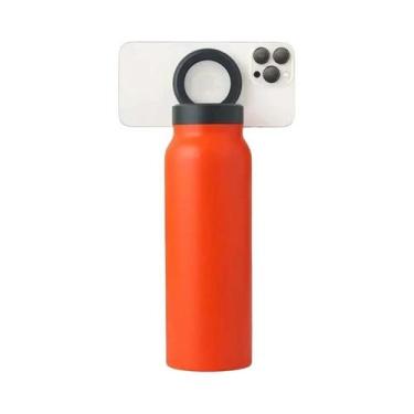 Imagem de Garrafa Térmica Esportiva Com Suporte Magnético Para Celular E Suporte