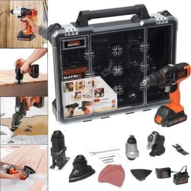 Imagem de Kit Furadeira Parafusadeira 20V 6 em 1 Matrix Black + Decker - Black-d