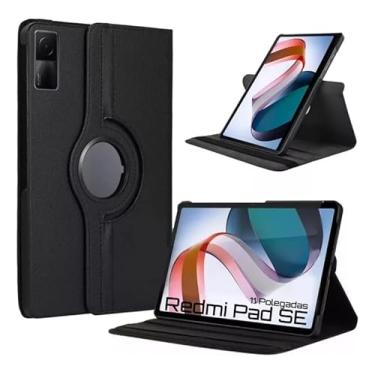 Imagem de Capa Giratória 360° para Xiaomi Redmi Pad SE 11 Polegadas, Suporte Ajustável (Preto)