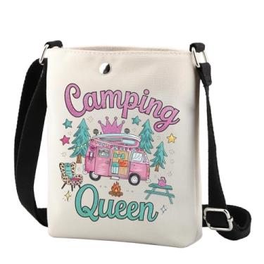 Imagem de TSOTMO Bolsa tiracolo de viagem queen para acampamento, presente para mulheres, aventura, acampamento, ao ar livre, bolsa de ombro, Camping Queen Cr, Tendência