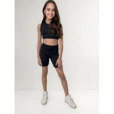 Imagem de Roupa De Treino Infantil Short E Top De Lycra - dubella clothing, Pret