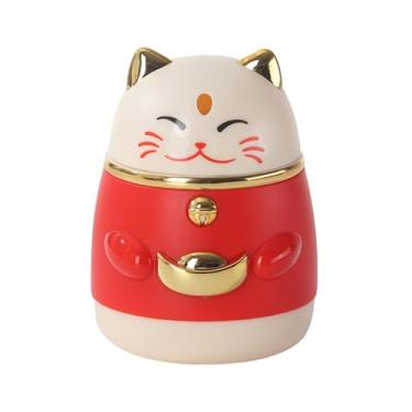 Imagem de Bothyi Porta-palitos de gato da sorte, enfeite de mesa, recipiente, acessórios, decoração de desenho animado para o ano novo chinês, portátil para cozinha, Vermelho