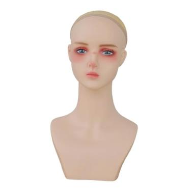 Imagem de Zialofi Suporte de exposição de cabeça de manequim feminino para perucas Suporte de cabeça de manequim portátil multifuncional para perucas para barbearia Uso, Style E