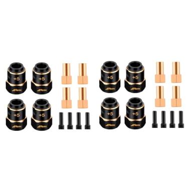 Imagem de NMNRC 8PCS +5mm Wider Brass Wheel Hex Hub Lock Nut Kit for 1/18 TRX4M & TRX4M High Trail RC Car Series Upgrades Part