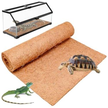 Imagem de Halatool Tapete de réptil de 45,7 x 91,6 cm, tapete de fibra de coco espesso para tanque de répteis de 60 a 76 litros, forro de cama para lagarto, dragões barbudos, tartarugas, cobra, leopardo