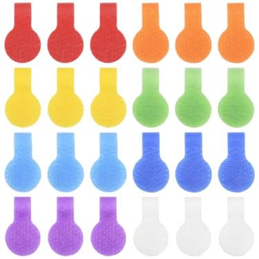 Imagem de SOFPLATE 30 peças de etiquetas de fio etiquetas de cabo com superfície gravável multicolorida pequenos duráveis fios elétricos de nylon marcadores gancho e laço à prova d'água escrever na etiqueta de