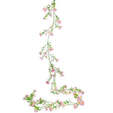 Imagem de CISDUEO Margaridas artificiais, videira, seda, flores silvestres, guirlanda, primavera, flores falsas, hera, rosa, claro, margaridas, folhas verdes, para parede, festa, casamento, arco, decoração