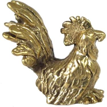 Imagem de Land of Simple Treasures 1 Inch Brass Miniature Figurine | Lucky Business Prosperity Wealth Magic Powerful Luck Money Figure for Pocket | Plant Charm | 1" Mini (Rooster Gold)