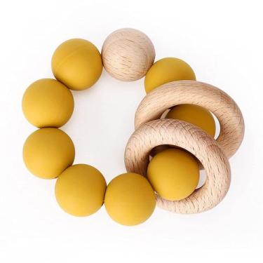 Imagem de Mordedor de bebê, brinquedo orgânico para dentição de bebê, silicone e