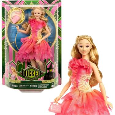 Imagem de Boneca Glinda Com Cabelo Loiro E Roupa De Baile Wicked Hxt63