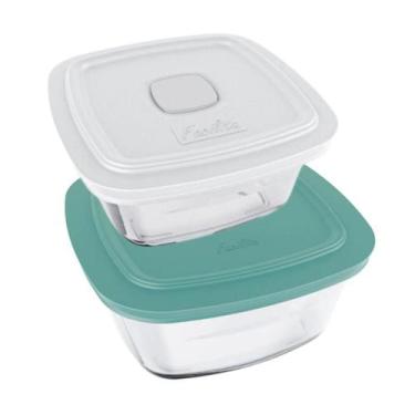 Imagem de Kit 2 Potes de Vidro Facilita Vap 1L e 2L Com Tampa Marinex