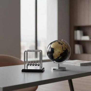 Imagem de Kit Decoração Mesa Escritório Pendulo de Newton + Globo Terrestre - Bs