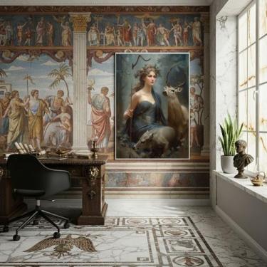 Imagem de Quadro Decorativo Deusa Grega das Florestas Artemis -70x50cm - Quadros
